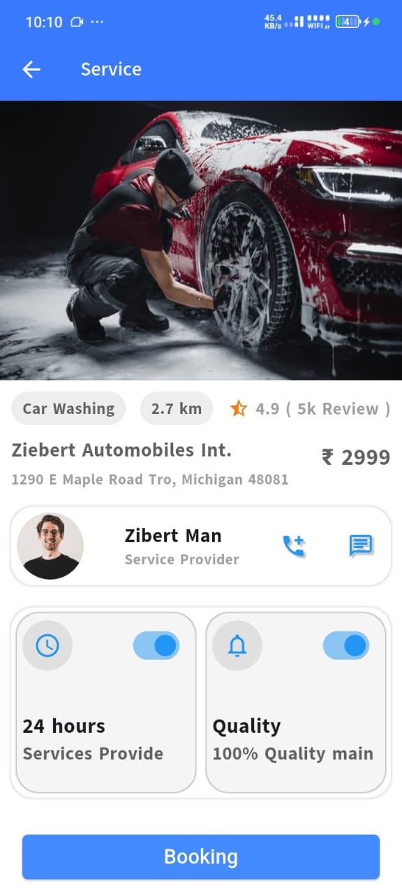 EWash Scheduling Interface